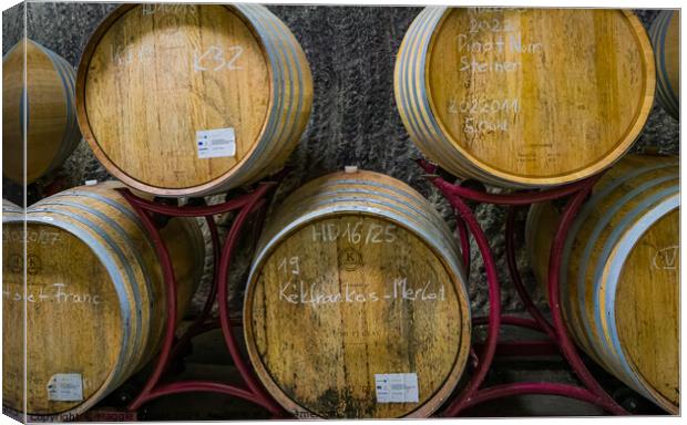 Stacked Wine Barrels  Canvas Print by Maggie Bajada