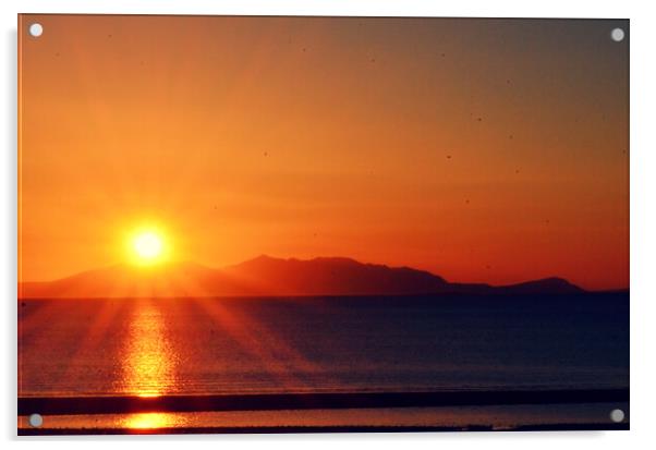 Last rays of the day, an Arran sunset Acrylic by Allan Durward Photography