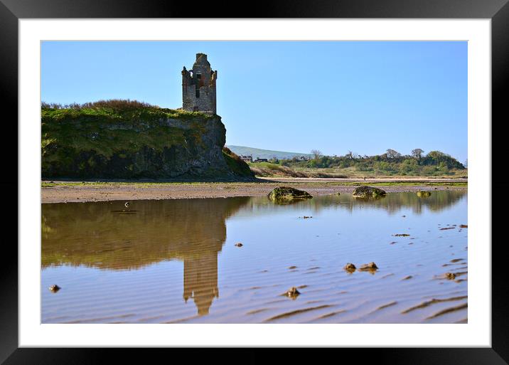Greenan Castle Ayr, and water reflection Framed Mounted Print by Allan Durward Photography