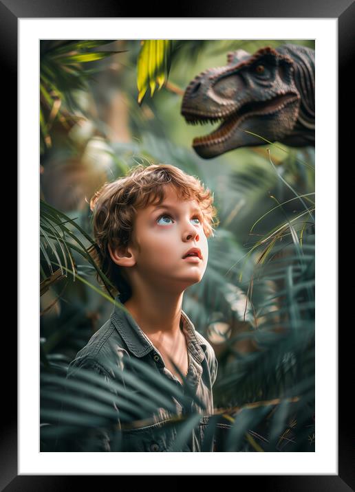 Jurassic Jungle Framed Mounted Print by T2 