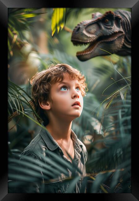 Jurassic Jungle Framed Print by T2 