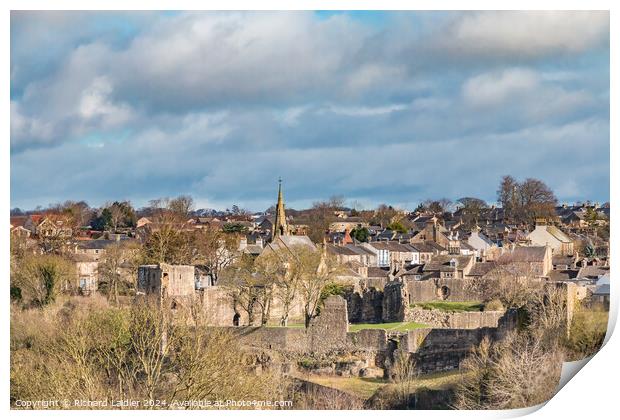 Barnard Castle and Town from Startforth Print by Richard Laidler