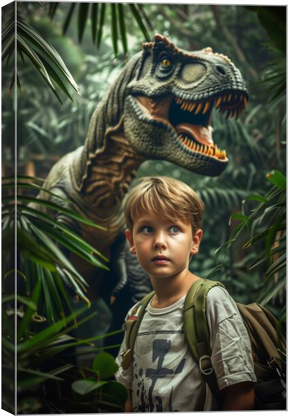 Jurassic Jungle Canvas Print by T2 