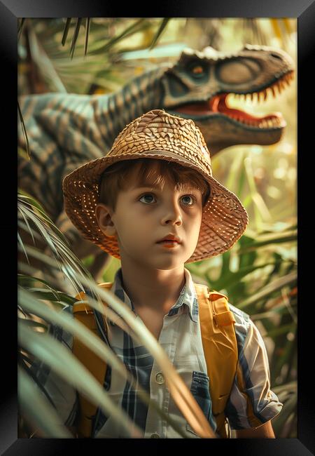 Jurassic Jungle Framed Print by T2 