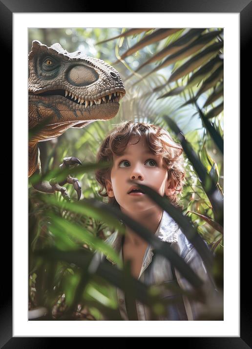 Jurassic Jungle Framed Mounted Print by T2 