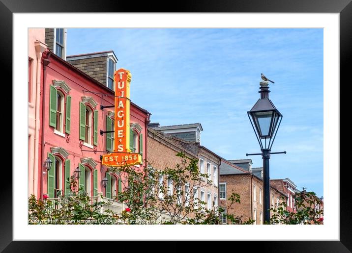 Historic Tujaque's Restaurant in the French Quarter of New Orleans Framed Mounted Print by William Morgan