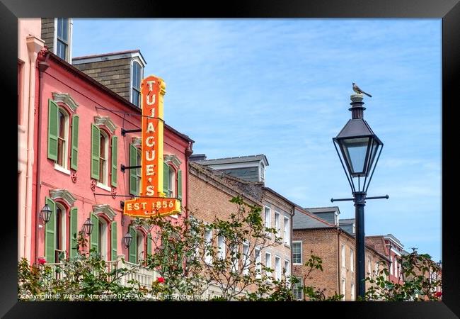 Historic Tujaque's Restaurant in the French Quarter of New Orleans Framed Print by William Morgan