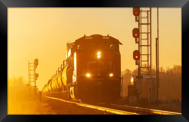 Passing the Rail Signal Framed Print by Dave Reede