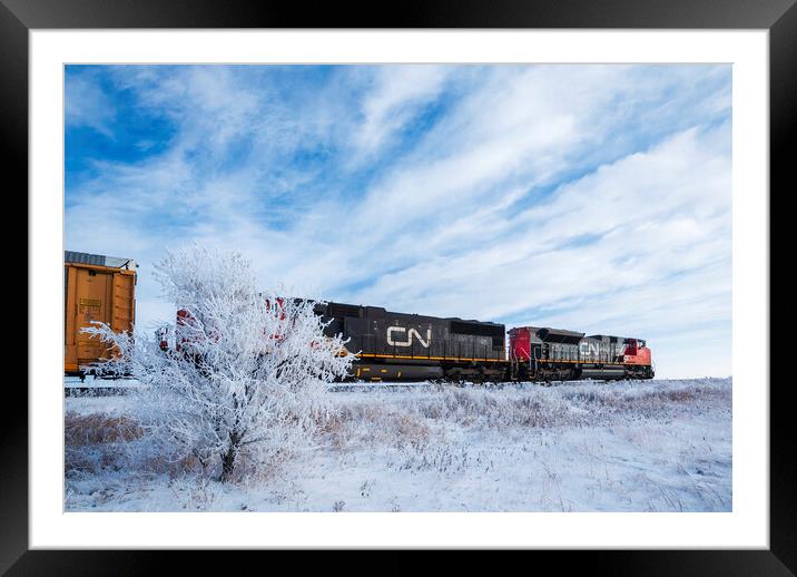 Passing Train Framed Mounted Print by Dave Reede