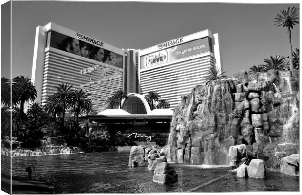 Waterfall at the Mirage hotel and casino resort La Canvas Print by Andy Evans Photos