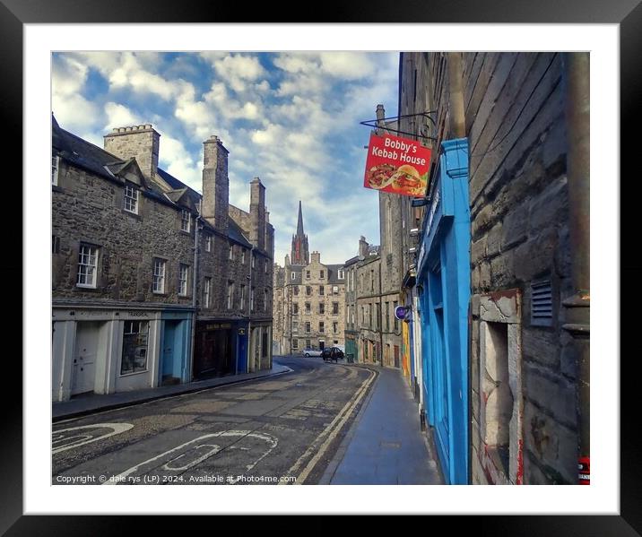 BOBBY'S KEBAB HOUSE Greyfriars Bobby Framed Mounted Print by dale rys (LP)