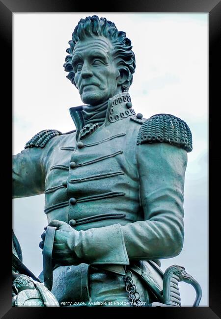Jackson Statue Close Up Lafayette Park Washington DC Framed Print by William Perry
