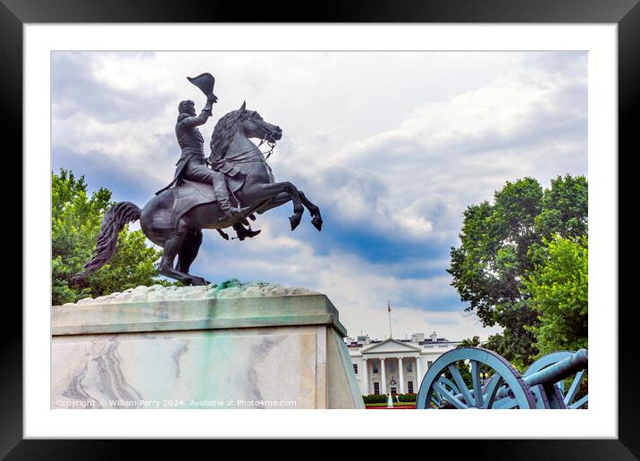 Jackson Statue Lafayette Park White House Washington DC Framed Mounted Print by William Perry