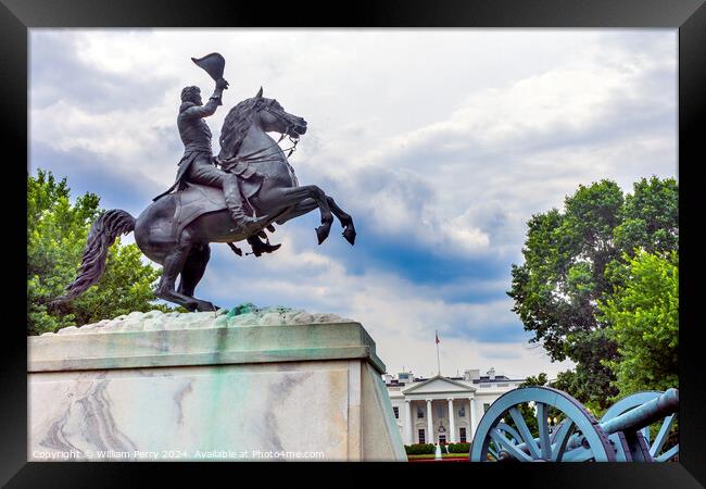 Jackson Statue Lafayette Park White House Washington DC Framed Print by William Perry