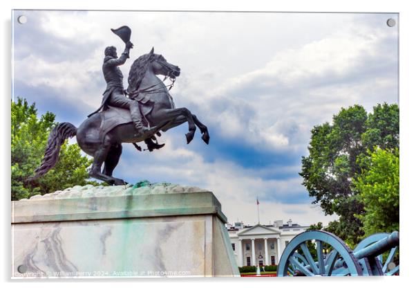 Jackson Statue Lafayette Park White House Washington DC Acrylic by William Perry