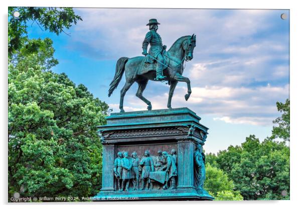 General John Logan Memorial Civil War Statue Washington DC Acrylic by William Perry