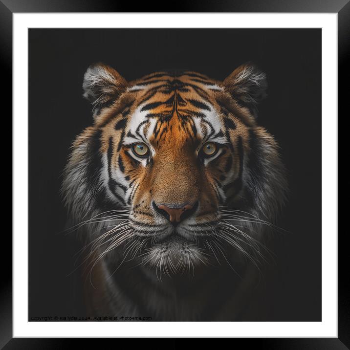 Tigers Glare Framed Mounted Print by Kia lydia