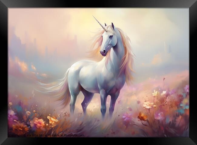 Unicorn painting Framed Print by Kia lydia