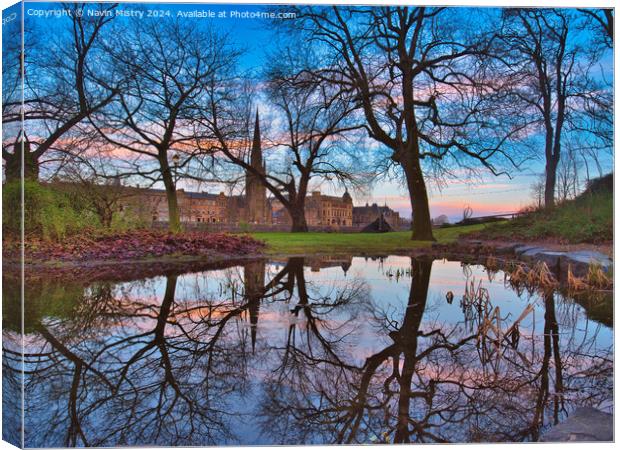 Perth Scotland, Reflections Canvas Print by Navin Mistry