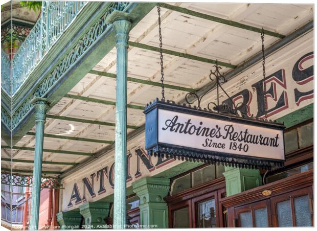 Historic Antoine's Restaurant in the French Quarter of New Orleans  Canvas Print by William Morgan