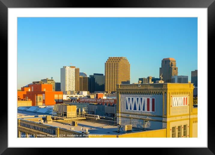 Section of Warehouse District with National World War II Museum and Contemporary Arts Center Framed Mounted Print by William Morgan