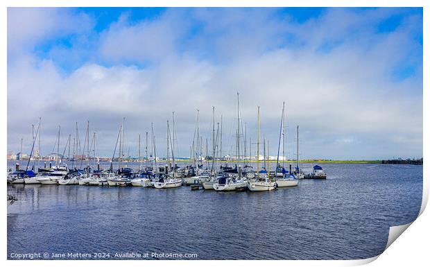 Clouds over the Marina Print by Jane Metters