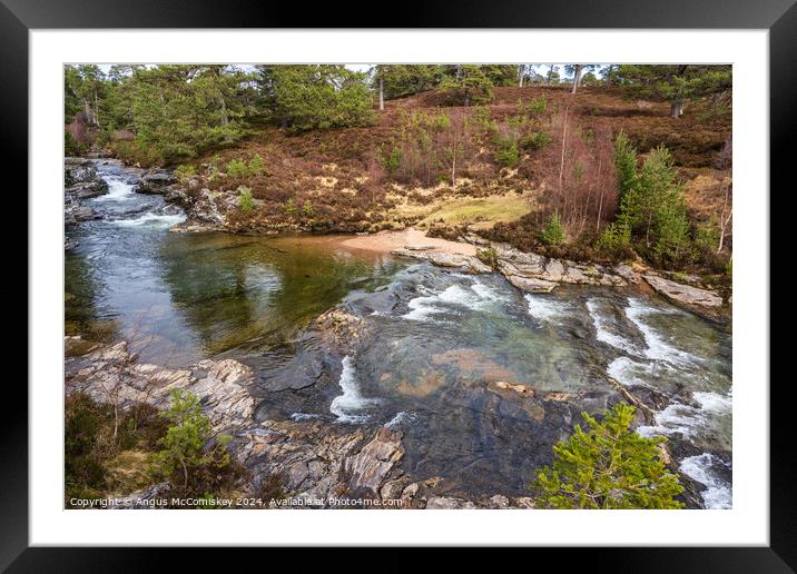 River Lui near Braemar in Royal Deeside Scotland Framed Mounted Print by Angus McComiskey