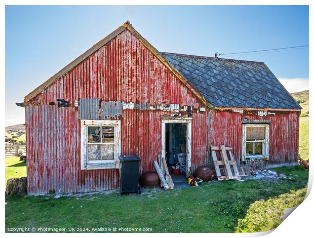 Old rusty building, Hushinish, Isle of Harris Print by Photimageon UK