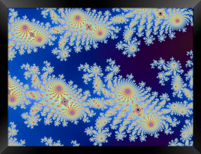 Beautiful zoom into the infinite mathematical mandelbrot set fractal Framed Print by Michael Piepgras