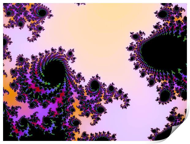 Beautiful zoom into the infinite mathematical mandelbrot set fractal Print by Michael Piepgras