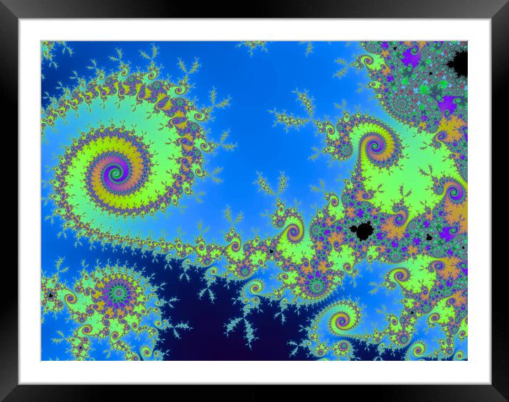 Beautiful zoom into the infinite mathematical mandelbrot set fractal Framed Mounted Print by Michael Piepgras