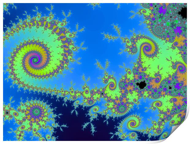 Beautiful zoom into the infinite mathematical mandelbrot set fractal Print by Michael Piepgras