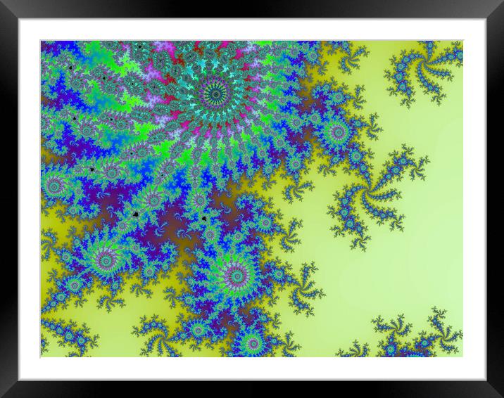 Beautiful zoom into the infinite mathematical mandelbrot set fractal Framed Mounted Print by Michael Piepgras
