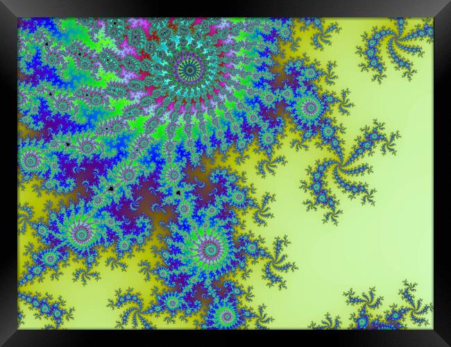 Beautiful zoom into the infinite mathematical mandelbrot set fractal Framed Print by Michael Piepgras