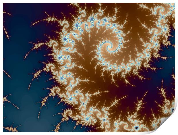 Beautiful zoom into the infinite mathemacial mandelbrot set fractal Print by Michael Piepgras