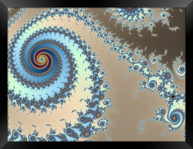 Beautiful zoom into the infinite mathemacial mandelbrot set fractal Framed Print by Michael Piepgras