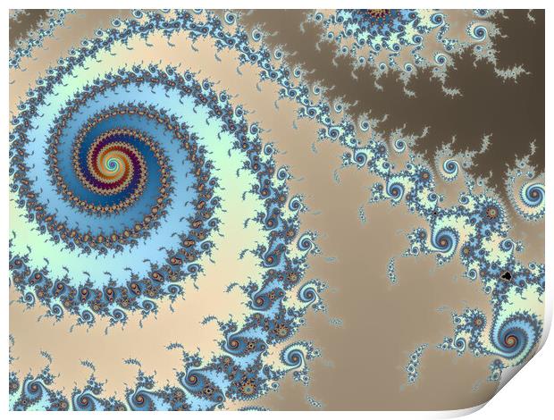 Beautiful zoom into the infinite mathemacial mandelbrot set fractal Print by Michael Piepgras