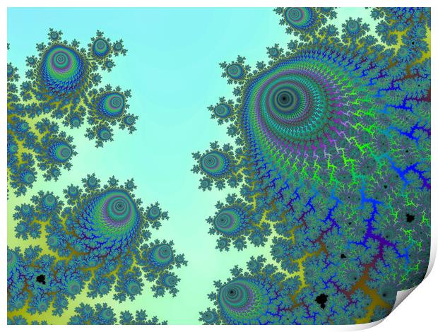 Beautiful zoom into the infinite mathemacial mandelbrot set fractal Print by Michael Piepgras