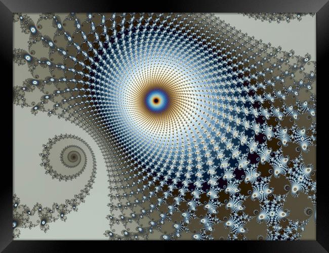 Beautiful zoom into the infinite mathemacial mandelbrot fractal. Framed Print by Michael Piepgras