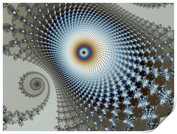 Beautiful zoom into the infinite mathemacial mandelbrot fractal. Print by Michael Piepgras