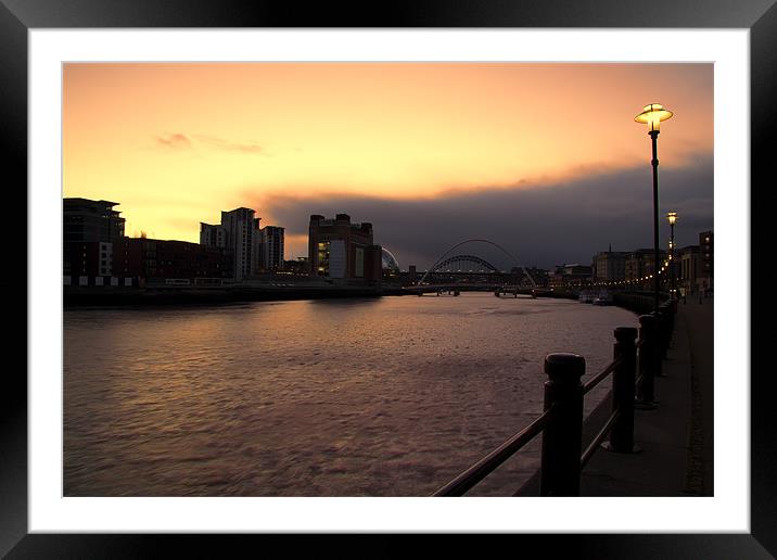 quayside sunset Framed Mounted Print by Northeast Images