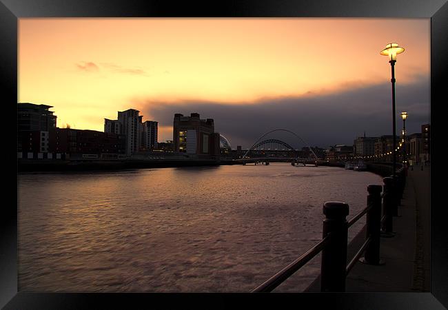 quayside sunset Framed Print by Northeast Images