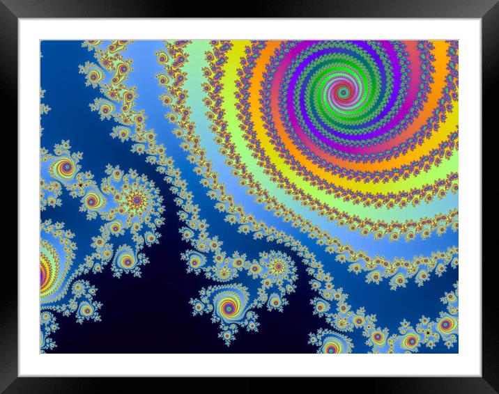 Beautiful zoom into the infinite mathemacial mandelbrot fractal. Framed Mounted Print by Michael Piepgras