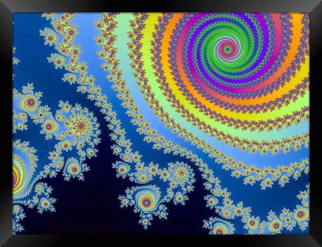 Beautiful zoom into the infinite mathemacial mandelbrot fractal. Framed Print by Michael Piepgras