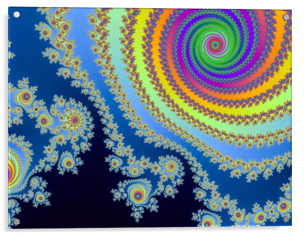 Beautiful zoom into the infinite mathemacial mandelbrot fractal. Acrylic by Michael Piepgras