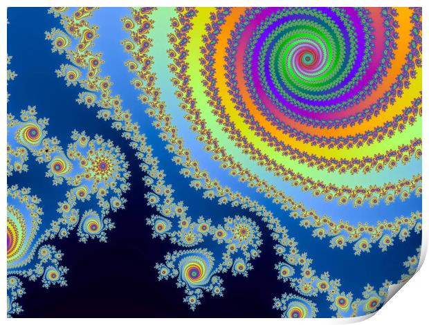 Beautiful zoom into the infinite mathemacial mandelbrot fractal. Print by Michael Piepgras