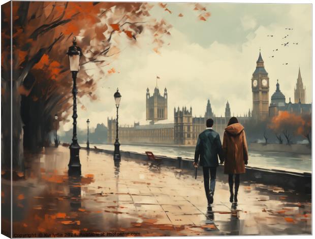 London embankment  Canvas Print by Kia lydia