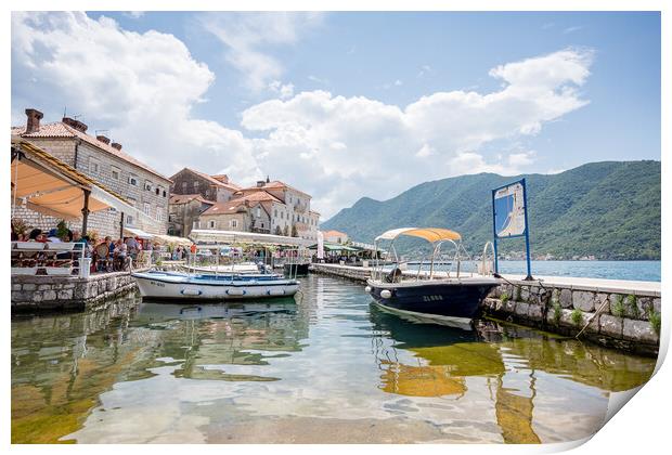 Boats in Perast Print by Jason Wells
