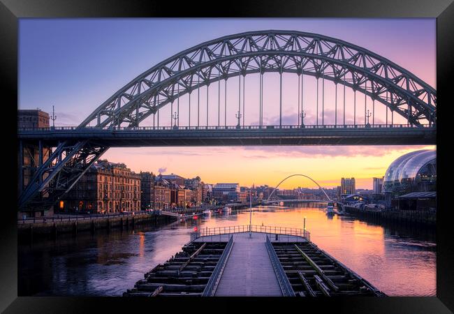 Sunrise over River Tyne - Newcastle & Gateshead Framed Print by Tim Hill