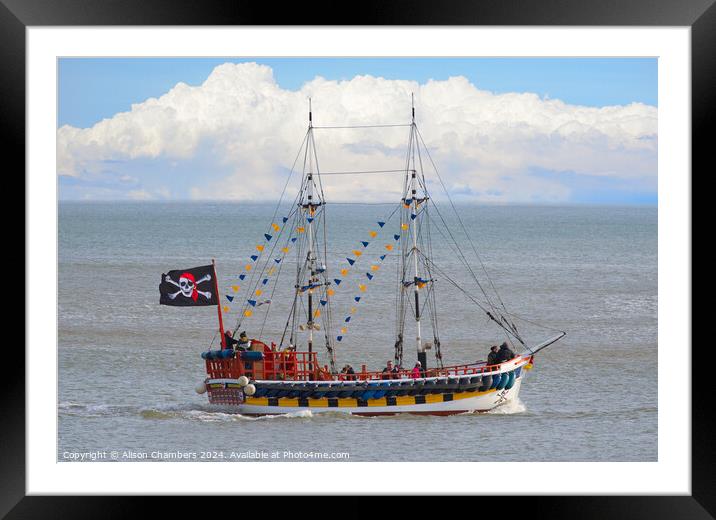 Bridlington Pirate Ship Framed Mounted Print by Alison Chambers